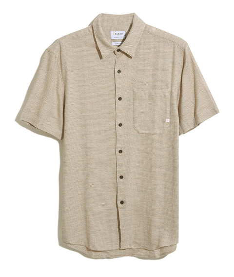 Denzie Jacquard Short-Sleeved Shirt (Ecru)