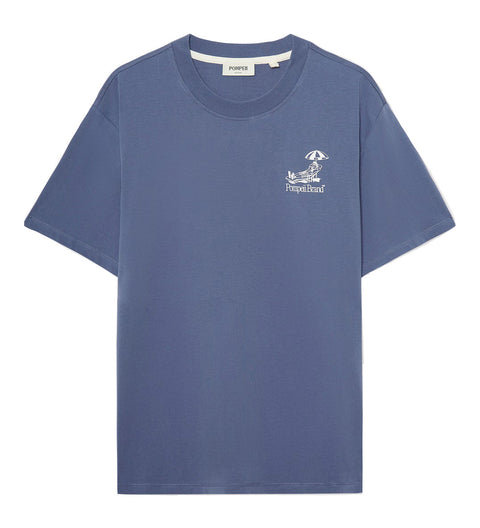 Sunbathing Emilio Short-Sleeved T-Shirt (Slate Blue)