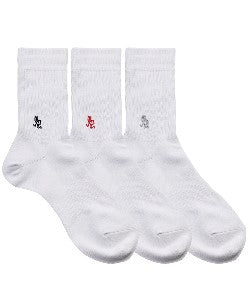Basic 3-Pack Crew Socks (White)