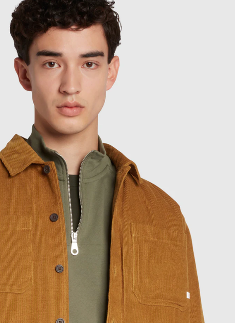 Hunter Relaxed Fit Quilted Corduroy Overshirt (Rich Tobacco)