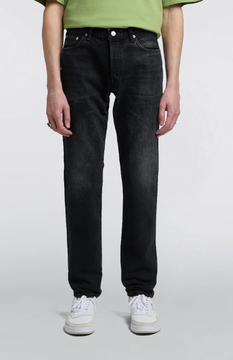 Regular Tapered Kaihara Right Hand Denim Jeans (Black)