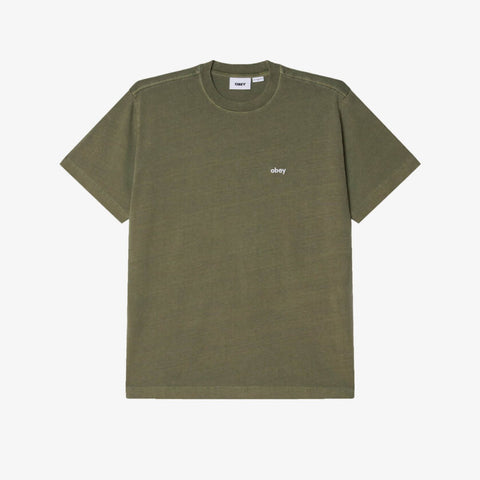 Obey Lowercase Pigment Tee (Deep Lichen Green)