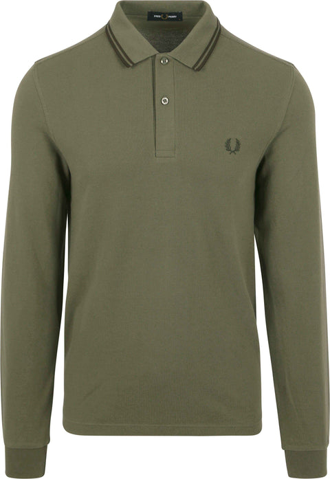 Fred Perry Long Sleeved Twin Tipped Polo Shirt (Laurel Wreath Green)