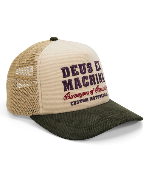 Deus Ex Machina Gumshoe Cord Trucker Cap (Cream)