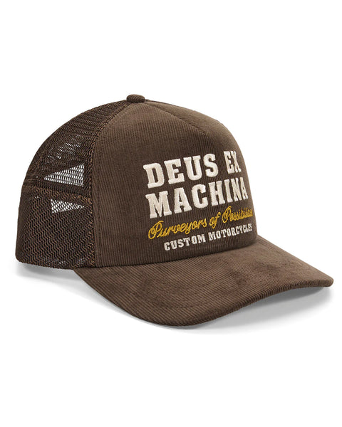 Deus Ex Machina Gumshoe Cord Trucker Cap (Potting Brown)