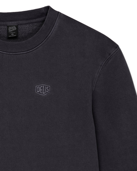 Deus Ex Machina Shield Garment Dyed Crew (Black)