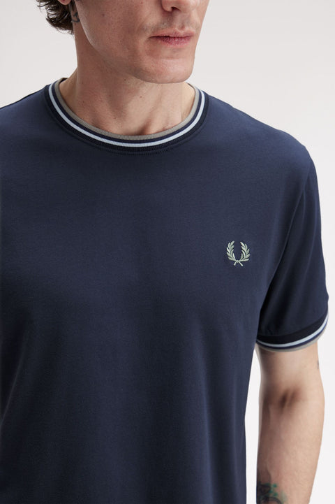 Fred Perry Twin Tipped T-Shirt (Dark Airforce)