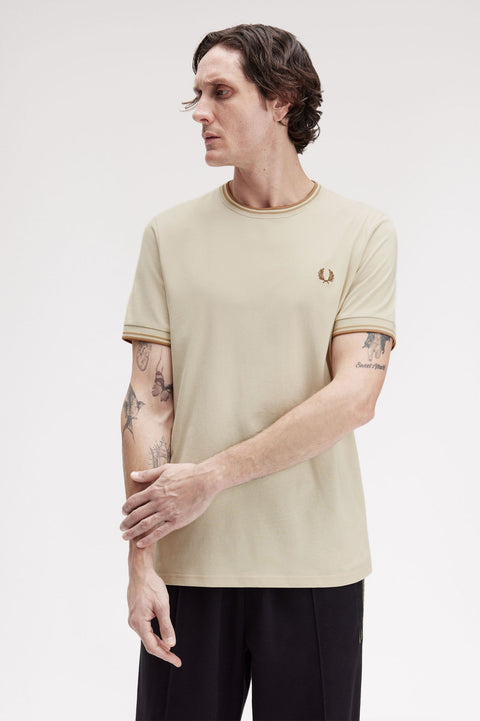 Fred Perry Twin Tipped T-Shirt (Oatmeal)