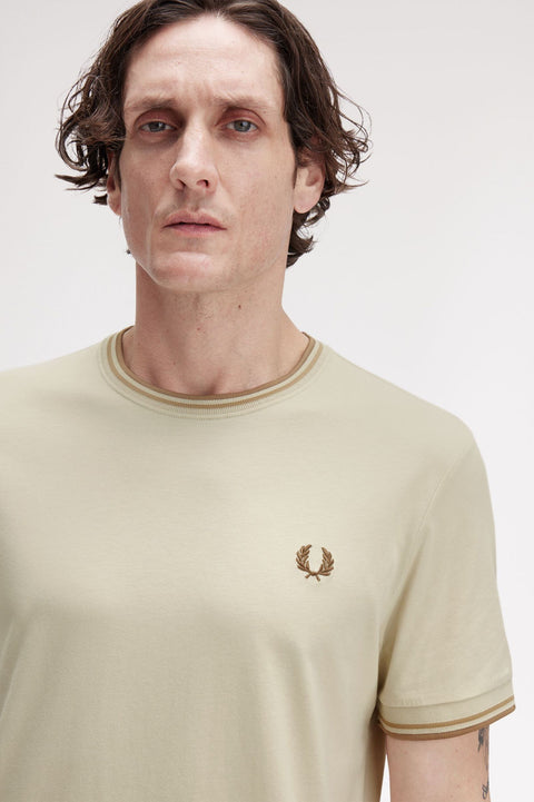 Fred Perry Twin Tipped T-Shirt (Oatmeal)