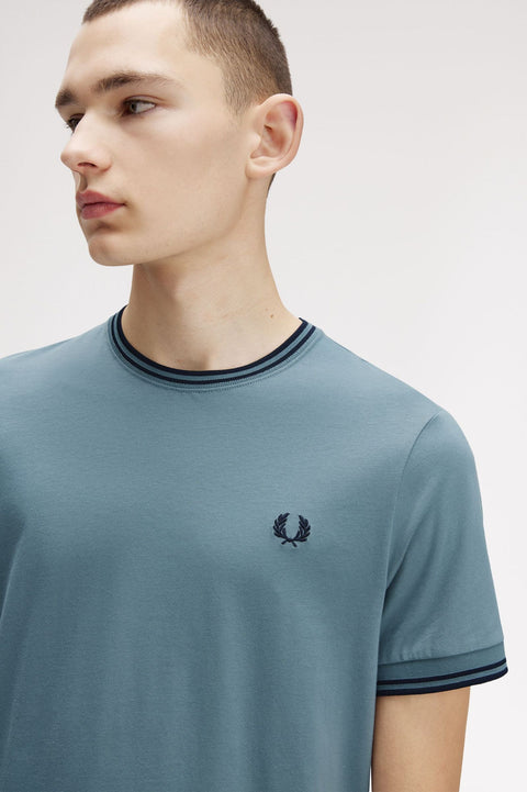 Fred Perry Twin Tipped T-Shirt (Stockport Blue)