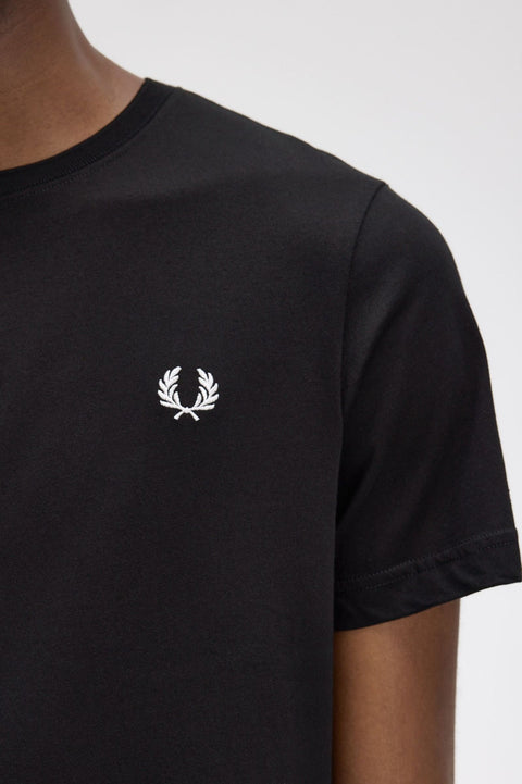 Crew-Neck Short-Sleeved T-Shirt (Black)