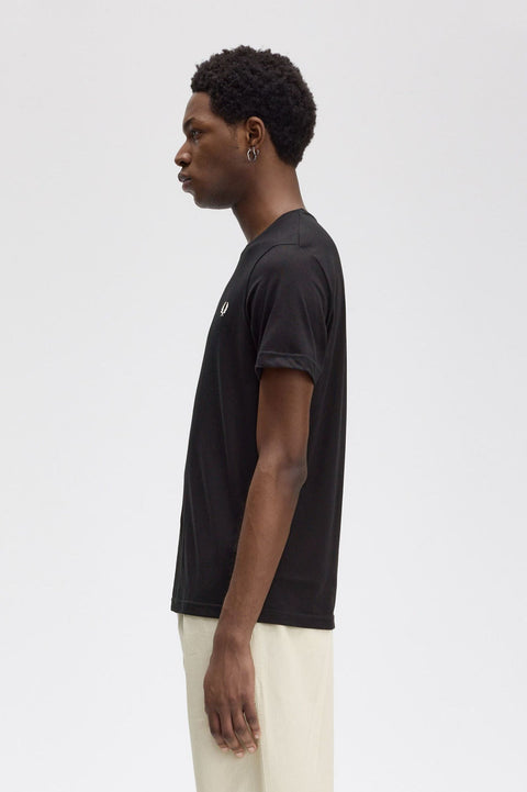 Crew-Neck Short-Sleeved T-Shirt (Black)