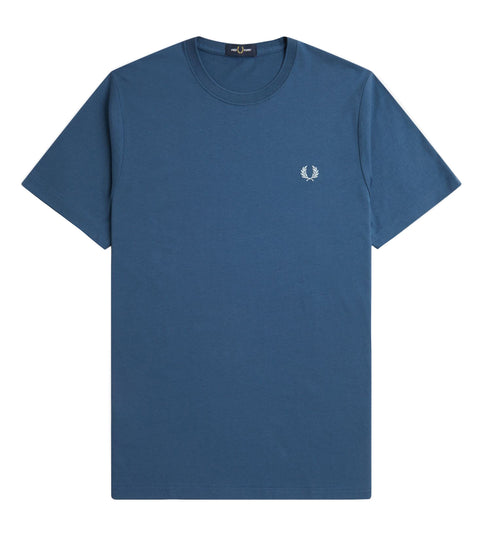 Crew-Neck Short-Sleeved T-Shirt (Midnight Blue/Light Ice)