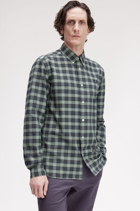 Fred Perry Tartan Oxford Shirt (Bay Leaf)