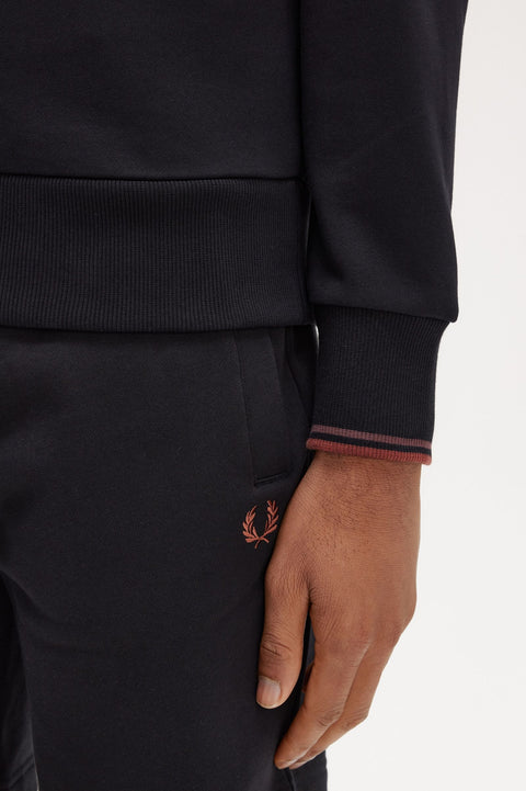 Half Zip Sweatshirt (Black/Whisky Brown)