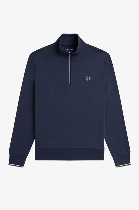 Fred Perry Half Zip Sweatshirt (Dark Airforce)
