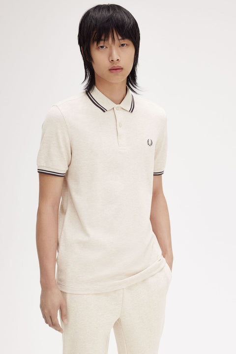 M3600 Twin Tipped Polo Shirt (Porridge Marl/Anchor Grey)