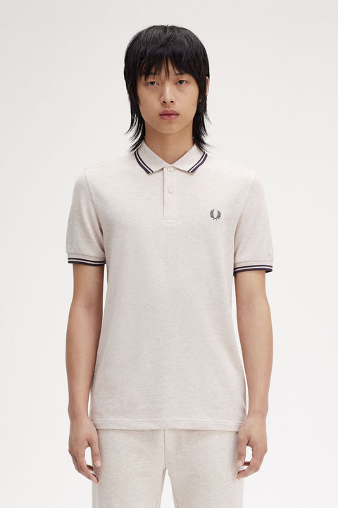 M3600 Twin Tipped Polo Shirt (Porridge Marl/Anchor Grey)