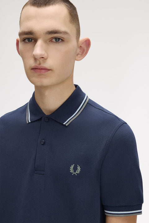 Fred Perry M3600 Twin Tipped Polo Shirt (Dark Airforce)