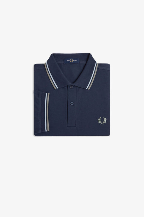Fred Perry M3600 Twin Tipped Polo Shirt (Dark Airforce)