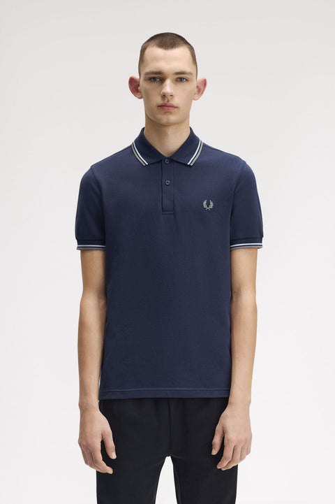 Fred Perry M3600 Twin Tipped Polo Shirt (Dark Airforce)