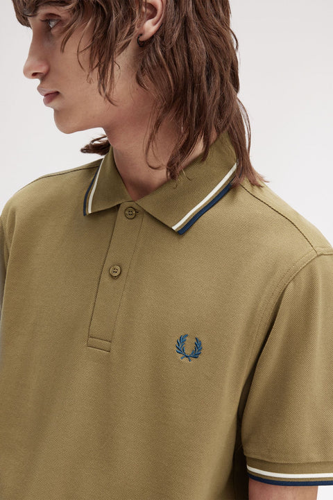 Fred Perry M3600 Twin Tipped Polo Shirt (Shaded Stone)