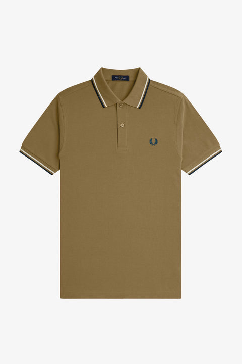 Fred Perry M3600 Twin Tipped Polo Shirt (Shaded Stone)