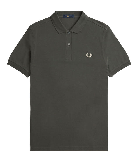 Plain Polo Shirt (Field Green/Oatmeal)