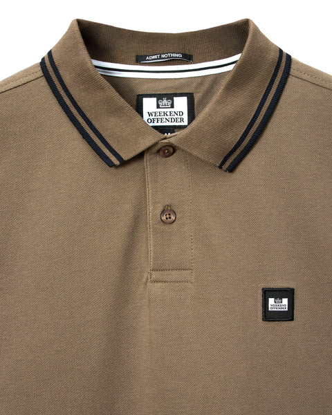 Weekend Offender Levanto Polo Shirt (Tobacco Brown/Black)