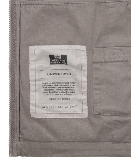 Formella Garment Dye Overshirt (Light Grey)