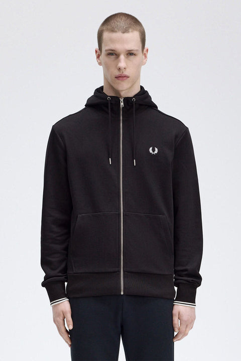 Hooded Zipped Through Sweatshirt (Navy)