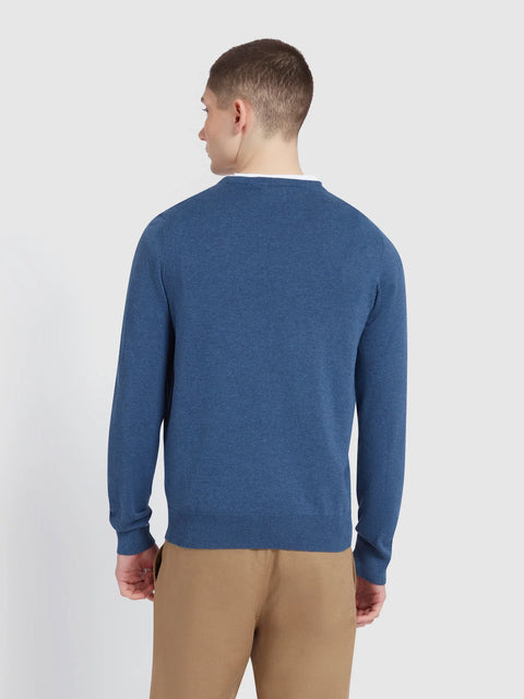 Farah Mullen Crew Neck Sweater (Cold Metal Marl)