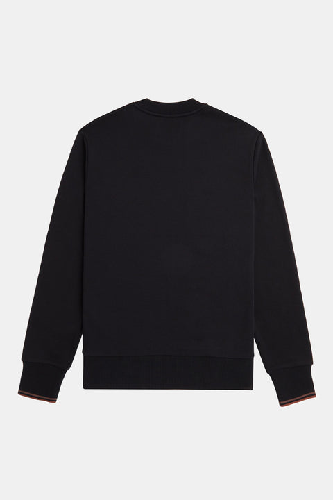 Crew Neck Sweatshirt (Black/Whisky Brown)