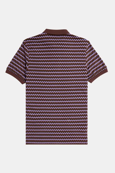 Zig Zag Print Polo Shirt (Ultra Violet)